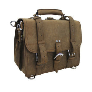 14" Medium Full Leather Briefcase & Backpack L90DS